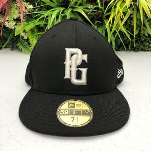 Perfect Game Hat Cap Fitted Mens 7 1/2 Black White Baseball Showcase New Era